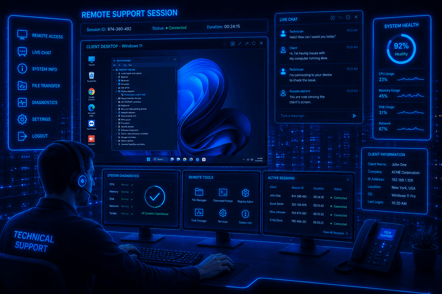 Technical support and helpdesk